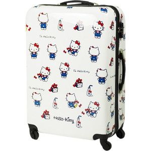美品！ハローキティキャリーバッグL　スーツケース　白 90L 楽天市場】ハローキティ スーツケース lサイズ 90L 軽量 TSA