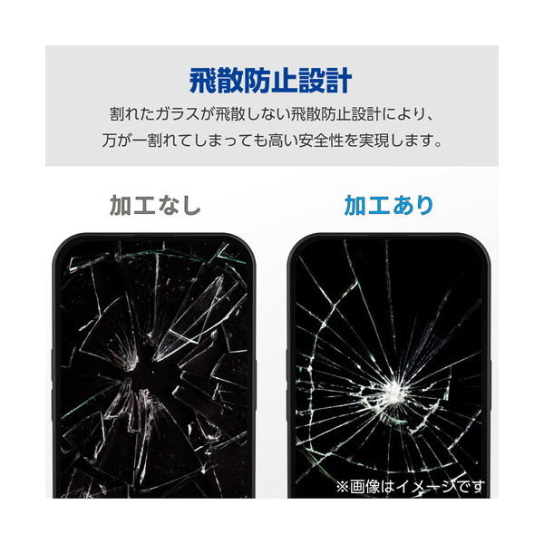 ELECOM PM-A23AFLKGOBL [iPhone15 ガラスフィルム 高透明 ブルーライト