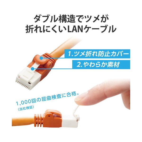 LANケーブル 30m CAT6 カテゴリー6 ストレート 爪折れ防止