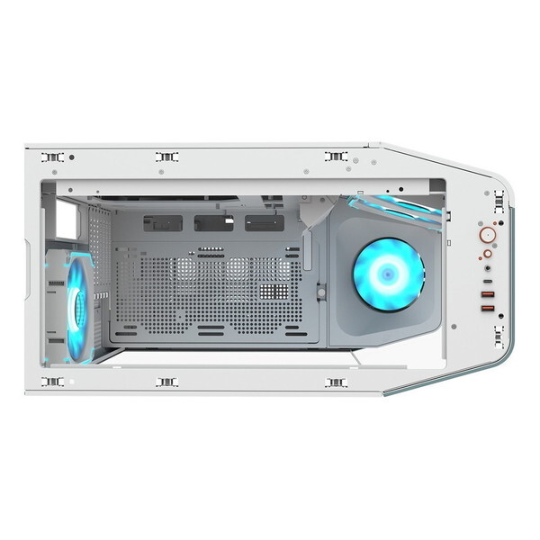 ★COUGAR 湾曲強化ガラス　タワーケース　CGR-58M6W-RGB COUGAR CGR-58M6W-RGB (FV270 RGB White) ホワイト [PCケース