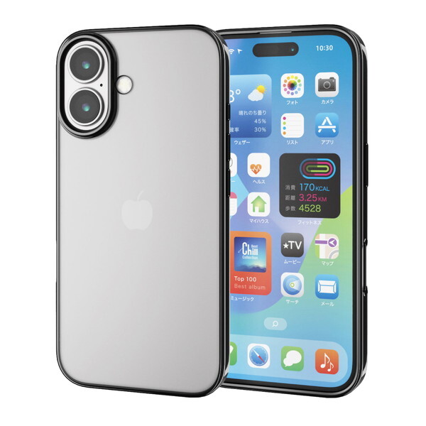 ELECOM PM-A24AUCTMBK ���^���b�N�u���b�N [iPhone16 �\�t�g�P�[�X]