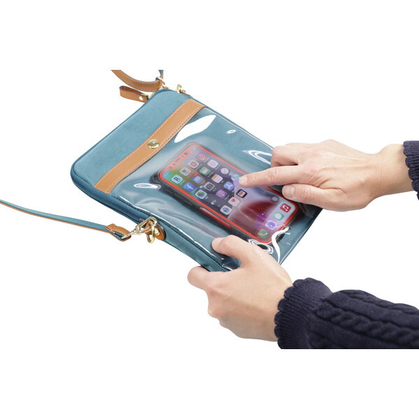 豊岡工房 牛革使いスマホが操作できるショルダー ブラウン 418506 小田清 小田清 豊岡工房 牛革使いスマホが操作できるショルダー ブラウン