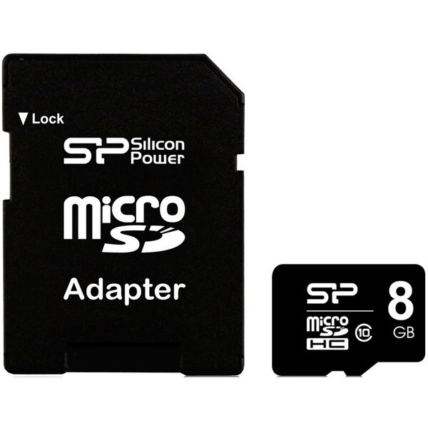 Silicon Power SP008GBSTH010V10SP [microSDHCJ[h 8GB (SDHCA_v^[t)]