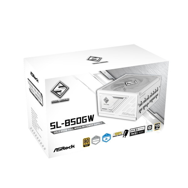 Asrock Steel Legend SL-850GW 【使用期間1か月未満】 ASRock SL-850GW ホワイト Steel Legend [電源ユニット (850W