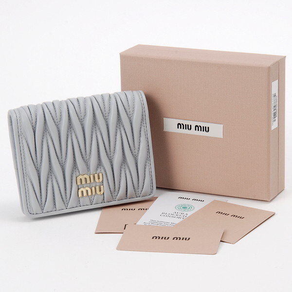 MIU MIU ミュウミュウ 二つ折り財布 グレー 5MV204 2FPP F0164 BIFOLD