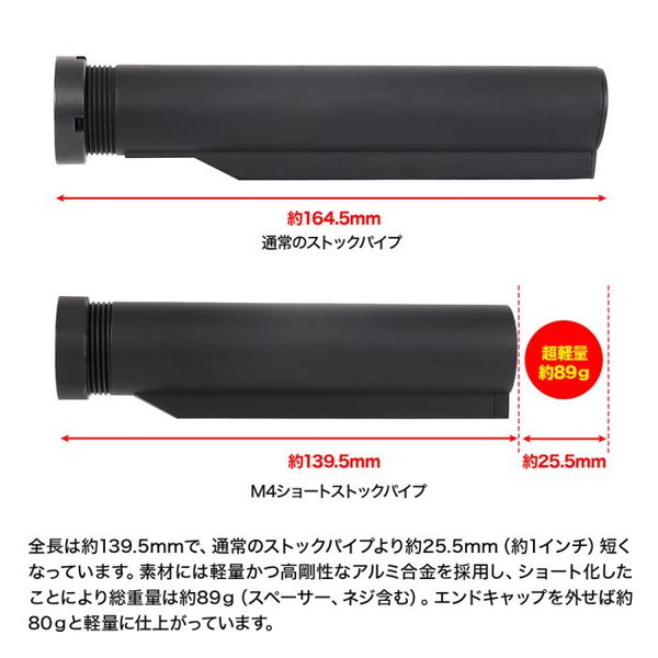LayLax ショートM4ストックパイプ(東京マルイ電動ガン