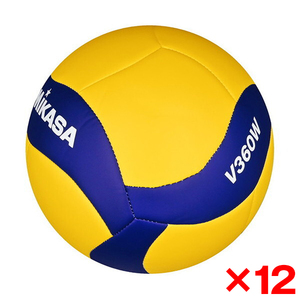 6個セット】MIKASA V400W-L ×6 バレー4号 小学生試合球 軽量球 黄/青