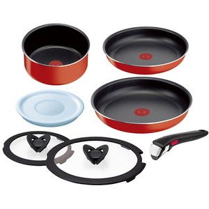 T-fal L15190 インジニオ・ネオ パプリカレッド セット7 [フライパン 7点セット (IH非対応)]