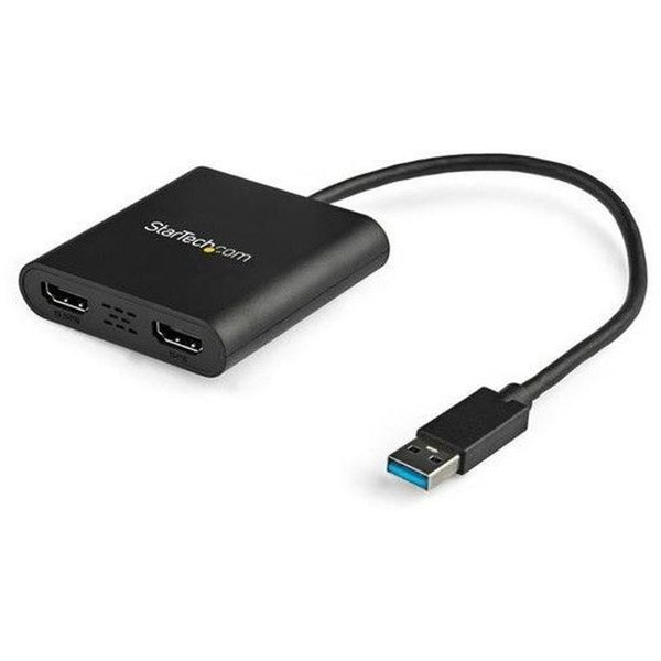 StarTech USB32HD2 ブラック [USB 3.0-デュアルHDMI変換ディスプレイ