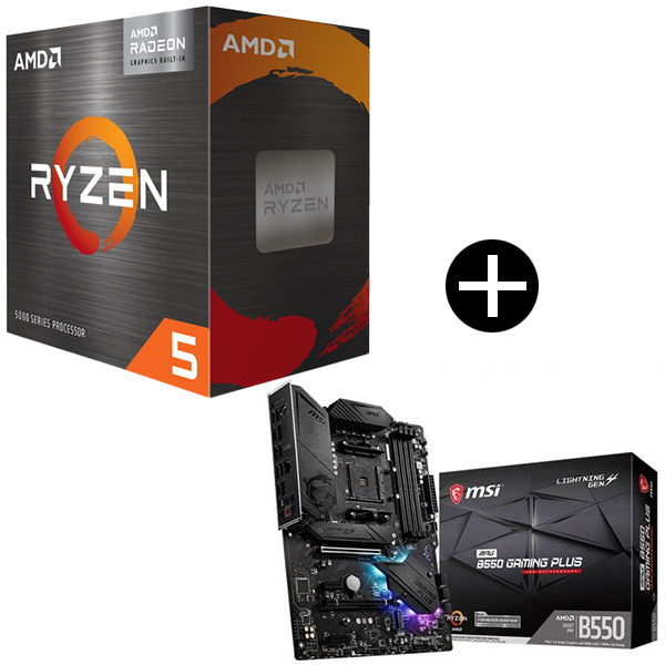 AMD Ryzen 5 5500GT BOX With Wraith Stealth Cooler CPU + MSI AMD Ryzen 5 5500GT BOX With Wraith Stealth Cooler CPU + MSI