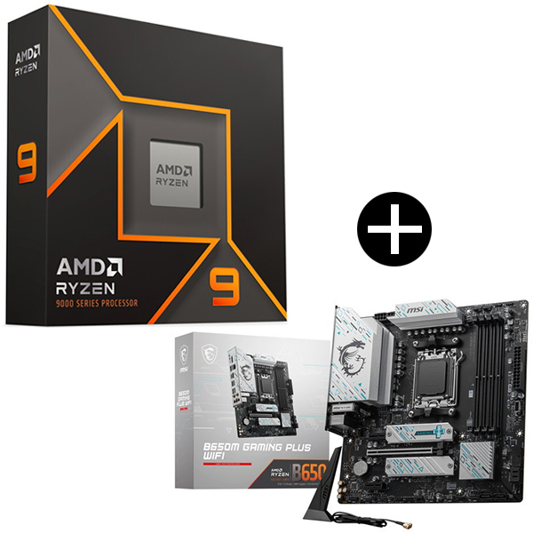 AMD Ryzen 9 9950X W/O Cooler WOF (16C/32T 4.3GHz 170W) CPU + MSI 