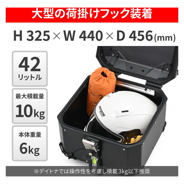 GIVI BLADE ブラックキャリアボックス キー付き デイトナ D46558 GIVI リアボックス モノキー 42L アルミ製