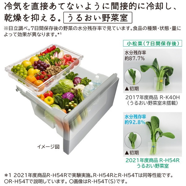 日立 R-H54T(S) シルバー [冷蔵庫 (540L・フレンチドア/観音開き  