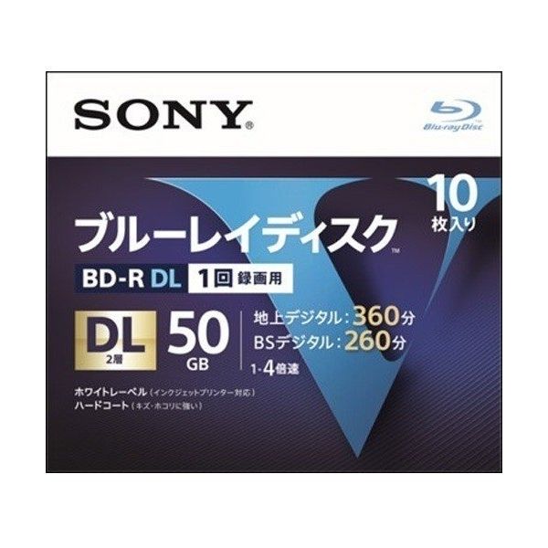 SONY ビデオ用ブルーレイディスク 50GB 4倍速 10枚入 10BNR2VLPS4 ...