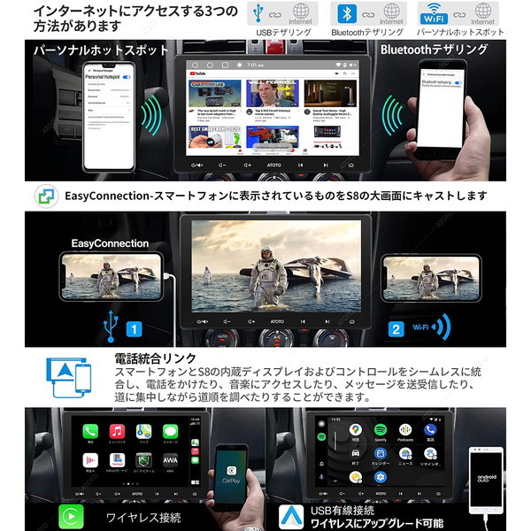 ATOTO S8G2114PM [10.1型カーオーディオ Bluetooth対応 USB接続