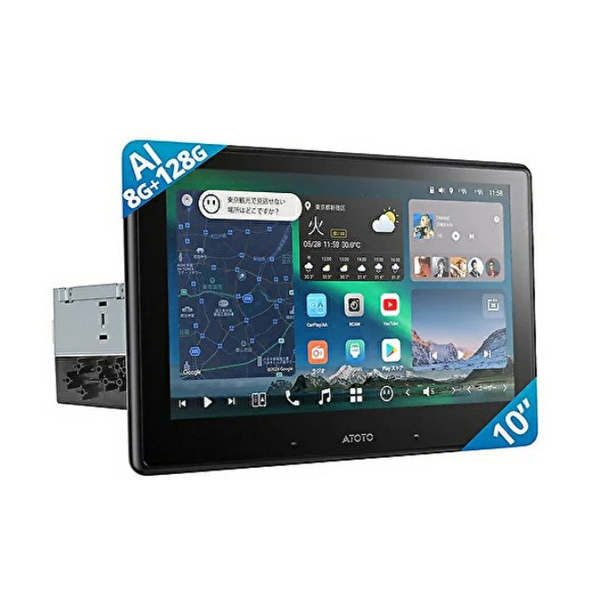 ATOTO X10G110E [10�C���` 8G+128G �t���[�e�B���O�^ 1DIN or 2DIN Android �J�[�i�r]