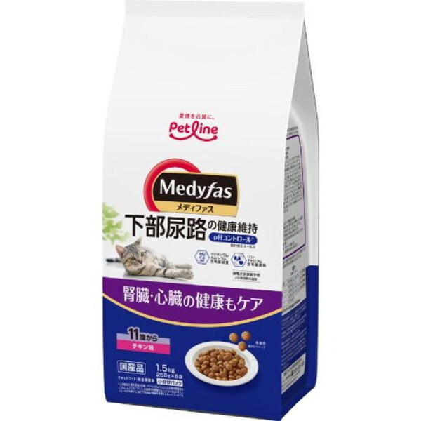 ペットライン メディファス 11歳から チキン味 1.5kg(250g×6)