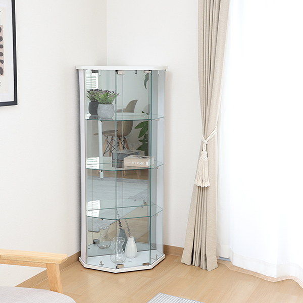 不二貿易 57084 コレクションラック TOR ロータイプミラー付き WH  