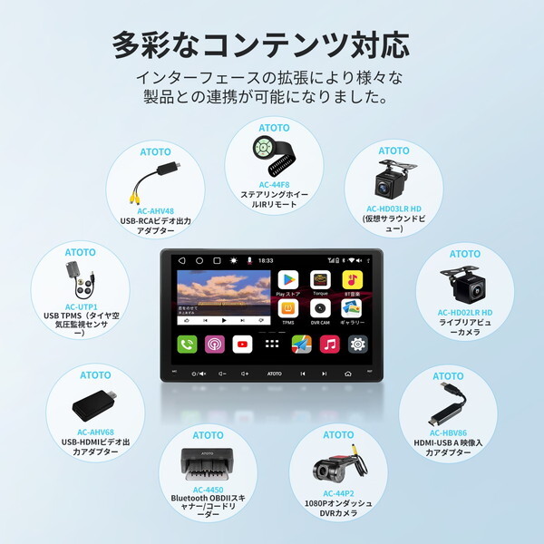 ATOTO S8G2114MX [10.1インチ フルタッチ型 2DIN 4G+32G カーナビ