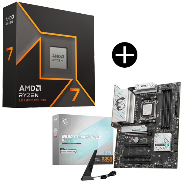 AMD Ryzen 7 9700X W/O Cooler WOF (8C/16T、3.8GHz、65W) CPU + MSI