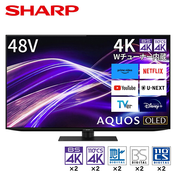 SHARP 4T-C48GQ2 AQUOS OLED [48V型 地上・BS・110度CSデジタル 4K