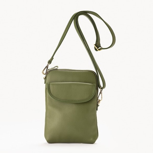 豊岡工房 スマホが触れる牛革ショルダーバッグ オリーブ 429703 小田清 小田清 豊岡工房 スマホが触れる牛革ショルダーバッグ オリーブ 429703