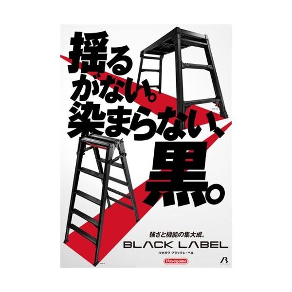 長谷川工業 RHB-12 ブラックレーベル [ステップ幅広兼用脚立 4尺