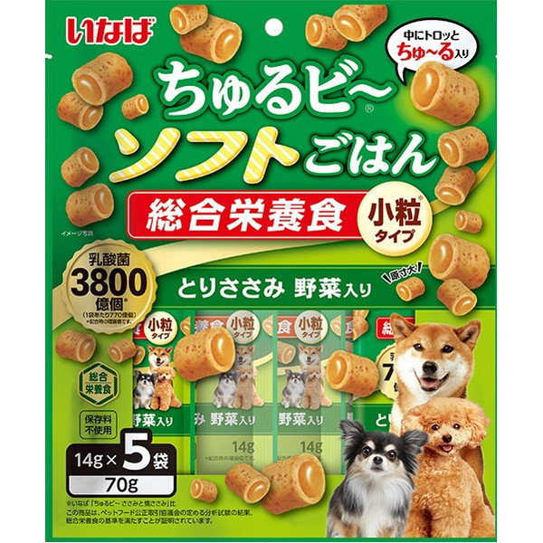 いなばペットフード ちゅるビ～ソフトごはん とりささみ 野菜入り 14g