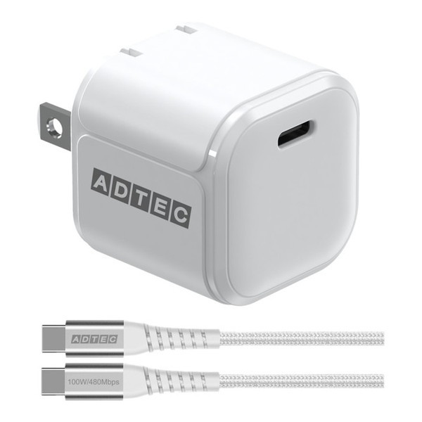 ADTEC APD-V045C-wC-WH zCg [GaN AC[d & Type-C to CP[uZbg (Power DeliveryΉ 45W USB Type-C 1|[g)]