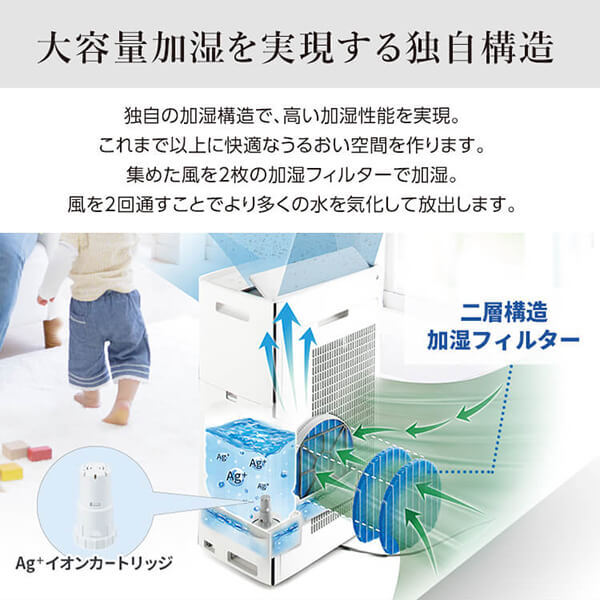 SHARP KI-RX70-W ホワイト系 [加湿空気清浄機 (空清31畳/加湿21畳まで