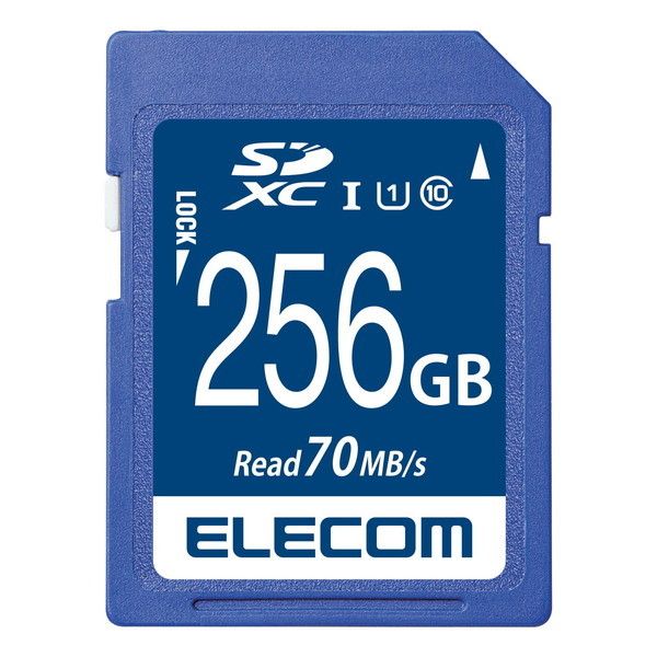 ELECOM MF-FS256GU11R SDXCJ[h f[^T[rXt UHS-I U1 70MB s 256GB