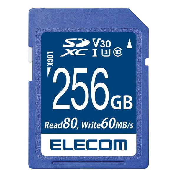 ELECOM MF-FS256GU13V3R SDXCJ[h f[^T[rXt rfIXs[hNXΉ UHS-I U3 80MB s 256GB