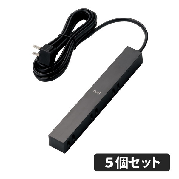 ELECOM T-ST02-22650WH 5個セット ホワイト スイングプラグ電源タップ