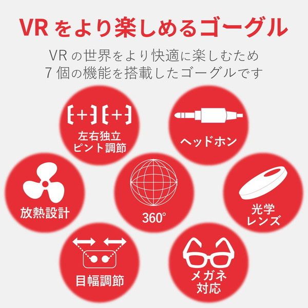 *ELECOM★ VRゴーグル 臨場感 目幅調節 ピント調節機能 メガネ対応 ELECOM☆ VRゴーグル 臨場感 目幅調節 ピント調節機能 メガネ対応