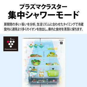 シャープ冷蔵庫　フレンチドア(観音開き)455 L SJ-MF51P-W(ラスティックホワイト) 6ドア冷蔵庫 観音開き 505L