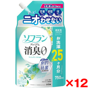 【12個セット】ライオン ソフランプレミアム消臭 フレッシュグリーンアロマ 詰替 特大 750mL