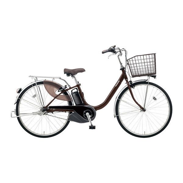 【美品】26インチ 電動アシスト自転車 Panasonic/ Titanium Light EB改 BE-EPDL63 PANASONIC BE-ELL632-T チョコブラウン ビビ・L [電動アシスト自転車