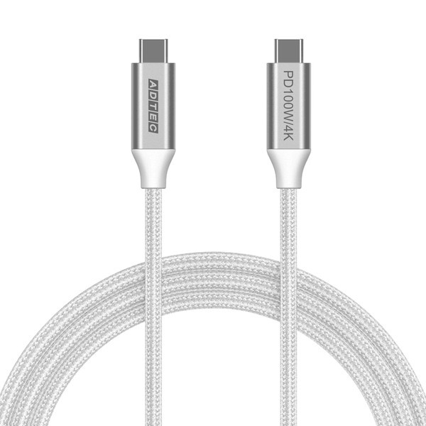 ADTEC APC-V1010CC-4KU3G2-W [USB Type-C to C P[u (4KE100Wo/10Gbps/1.0m)]