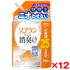 【12個セット】ライオン ソフランプレミアム消臭 アロマソープ 詰替 特大 750mL