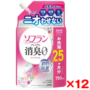 【12個セット】ライオン ソフランプレミアム消臭 フローラルアロマ 詰替 特大 750mL