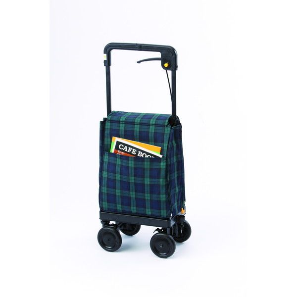 ウィズワン キャリーライト SN(タータングリーン)ショッピングカー ショッピングカー キャリーライトSN タータングリーン横押しタイプ