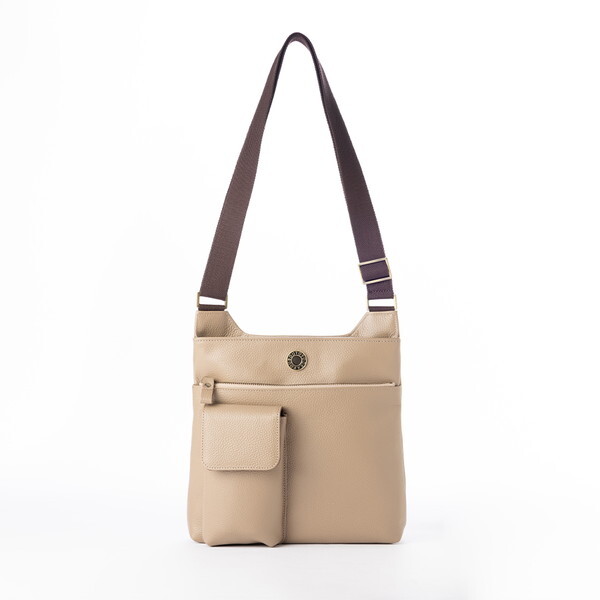 小田清 豊岡工房 スマホが取り出しやすい牛革ショルダーバッグ ベージュ 433217 小田清 豊岡工房 スマホが取り出しやすい牛革ショルダーバッグ