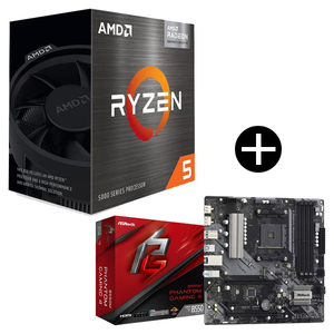 【国内正規品】 AMD Ryzen 5 5600G w/Wraith Stealth Cooler CPU + ASRock B550M  Phantom Gaming 4 MicroATXマザーボード セット