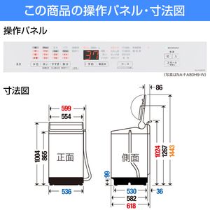 PANASONIC NA-FA80H9-N シャンパン [簡易乾燥機能付洗濯機 (8.0kg 