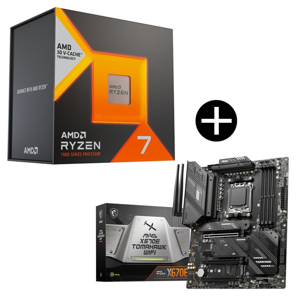 AMD AMD Ryzen7 7800X3D W/O Cooler (8C/16T 4.2Ghz 120W) 100-100000910WOF  ゲーミングプロセッサー + MSI MAG X670E TOMAHAWK WIFI MSI MAG X670E TOMAHAWK WIFI