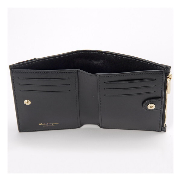 Salvatore Ferragamo 二つ折り財布 黒 Salvatore Ferragamo 二つ折り財布 黒