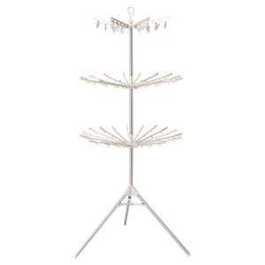 ベストコ NY-277 ステンレス 物干し 洗濯干し パラソル3段 たっぷり干せる 室内 幅88×奥行88×高さ187cm ライトグレー