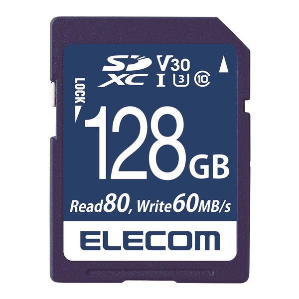 ELECOM MF-FS128GU13V3R SDXCJ[h f[^T[rXt rfIXs[hNXΉ UHS-I U3 80MB s 128GB