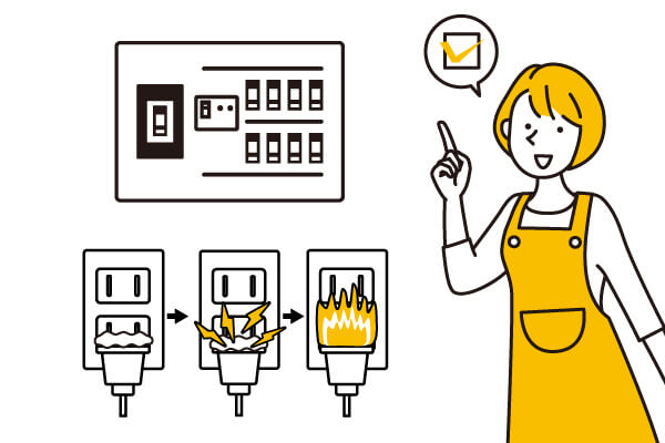 ブレーカーと電源プラグの確認