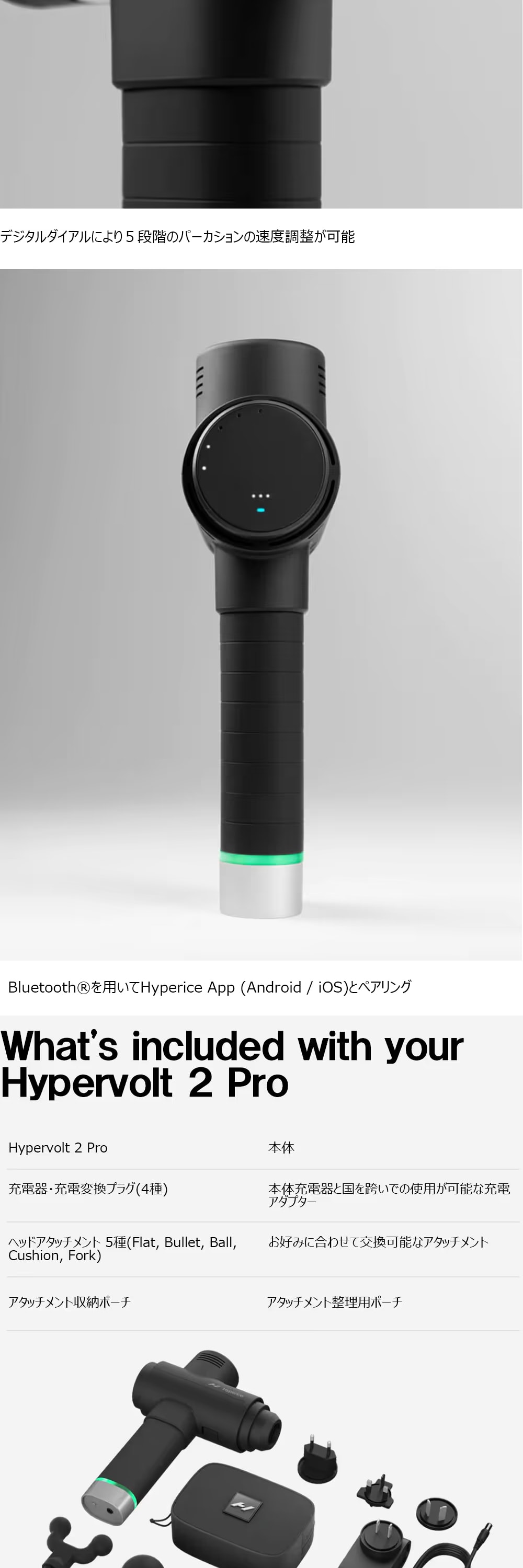 Hyperice Hypervolt 2 Pro Black 54200-008-00 詳細画像3